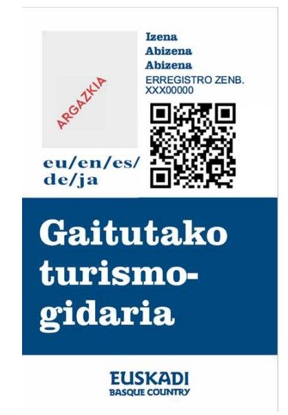 Distintivo de Guia de Turismo País Vasco 2024 Euskera