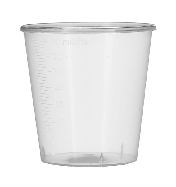 Vaso reutilizable de plastico graduado irrompible